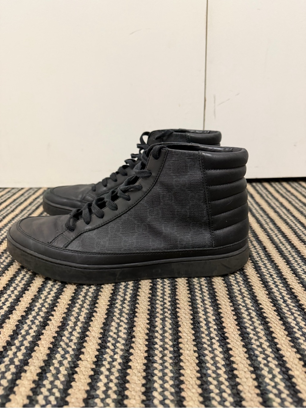 Gucci Men's Black High-Top Logo-Print Sneakers - Picture 2 of 9